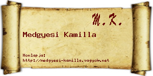 Medgyesi Kamilla névjegykártya